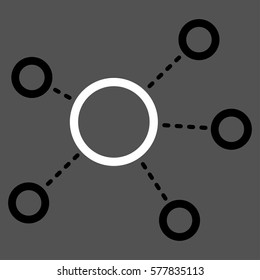 Virtual Connections vector icon. Flat bicolor black and white symbol. Pictogram is isolated on a gray background. Designed for web and software interfaces.