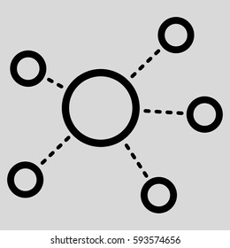 Virtual Connections vector icon. Flat black symbol. Pictogram is isolated on a light gray background. Designed for web and software interfaces.
