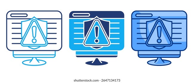 Virtual consultation icon represented by doctor in laptop screen chat Blue, Dualline, Dualtone style.