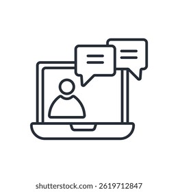Icon für virtuelle Konsultation. vector.Editable stroke.linear style Zeichen zur Verwendung Web-Design, logo.Symbol-Illustration.
