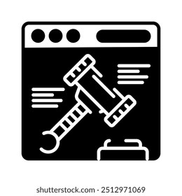 Ícone de glifo de corte virtual, ilustração de vetor