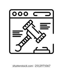 Virtual Court Outline Icon, Vector illustration