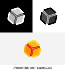 Virtual Cube Box Abstract Icon Logo