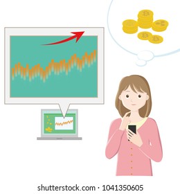 Virtual currency concept illustration