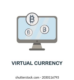 Virtual Currency flat icon. Simple sign from gamification collection. Creative Virtual Currency icon illustration for web design, infographics and more