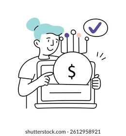 Virtual Currency  vector Style illustration