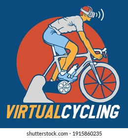 Virtual Cycling Bike Bicycle Illustration