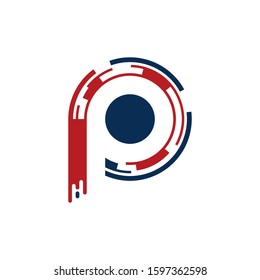 Virtual Data P Letter Logo