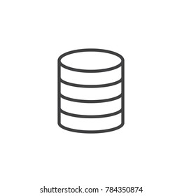 Virtual database storage line icon, outline vector sign, linear style pictogram isolated on white. Server storage symbol, logo illustration. Editable stroke