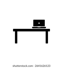 Virtual Desk with Open Laptop for Remote Work or Study