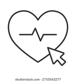 Diagnóstico virtual, icono en diseño de línea. diagnóstico virtual, atención médica digital, monitoreo del corazón sobre Vector de fondo blanco. Icono de trazo editable de diagnóstico virtual