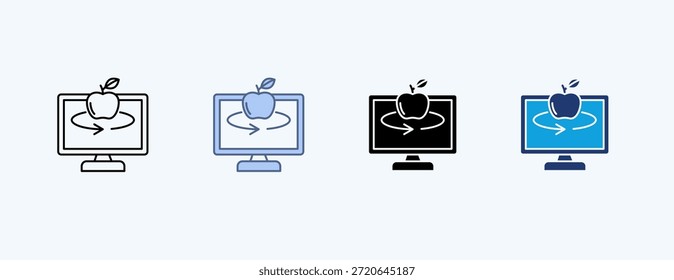 Vector de ilustración de íconos múltiples de visualización virtual