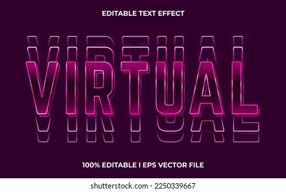 virtual editable text effect, lettering typography font style, cyber 3d text for tittle