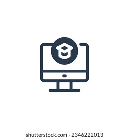 Virtual education, online learning icon