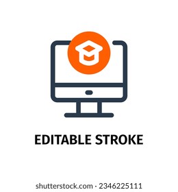 Virtual education, online learning icon