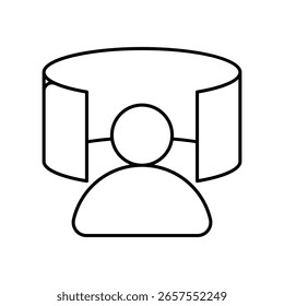 virtual environment icon with white background vector stock illustration