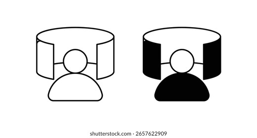 Icono de entorno virtual con Vector de fondo blanco Ilustración de stock