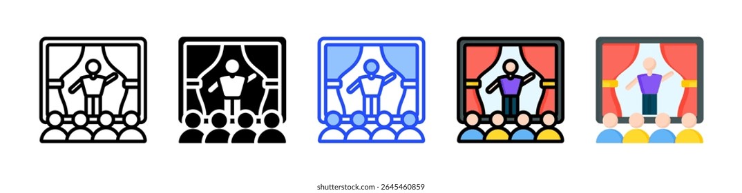 Coleção De Ícones De Evento Virtual Com Vários Estilos