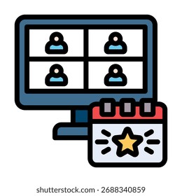 Elemento De Ícone De Evento Virtual Para Design