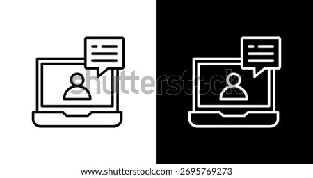 Virtual Events White Icon Set Design