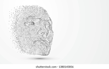 A virtual face,vector illustration.