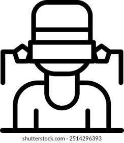 Virtual Field Trip Vector Line Icon Element