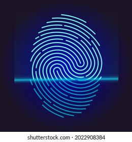 Virtual fingerprint scanning. Vector illustration.