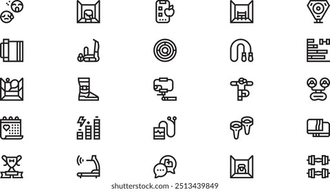 Virtual fitness icons High-Quality Vector Icons Collection with Editable Stroke. Ideal for Professional and Creative Projects.