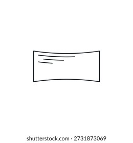 Virtual Floating Screen Icon, Curved Monitor Display Vector Illustration, Immersive Workspace Interface