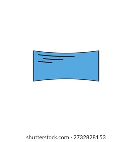 Virtual Floating Screen Icon, Curved Monitor Display Vector Illustration, Immersive Workspace Interface