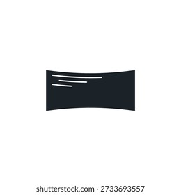 Virtual Floating Screen Icon, Curved Monitor Display Vector Illustration, Immersive Workspace Interface