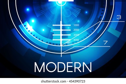 Virtual Futuristic User Interface. Abstract Techno Background. Neon Target. Game Design. Vector illustration