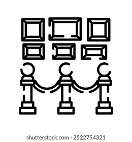 Virtual Galleries Outline Icon, Vector illustration