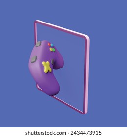 Virtual game concept. Realistic 3d object cartoon style.