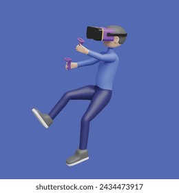 Virtual game concept. Realistic 3d object cartoon style.