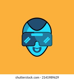 virtual game glasses face vector illustration. for virtual games, start the game, simple flat for logo icons.