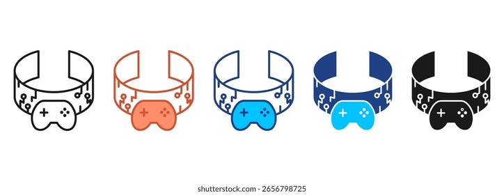 Virtual Game Icon Set Multiple Style Collection