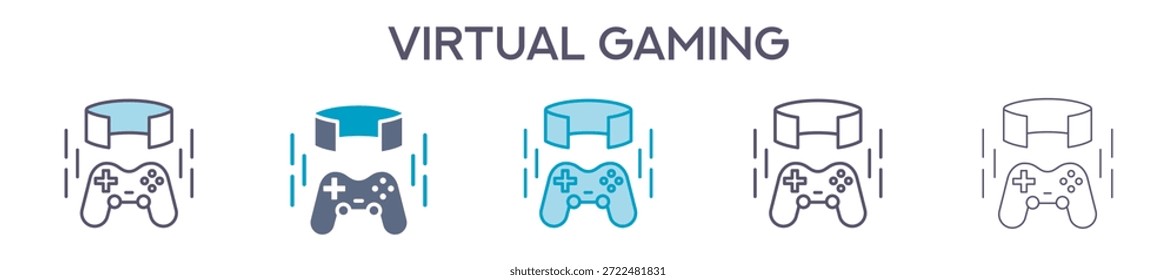 Elemento De Juego Virtual Para Diseño Gráfico - Estilos Múltiples. Ilustración vectorial De Dos Colores Y Negro. Los Diseños Múltiples De Los Iconos Se Pueden Utilizar Para El Móvil, Ui, Web