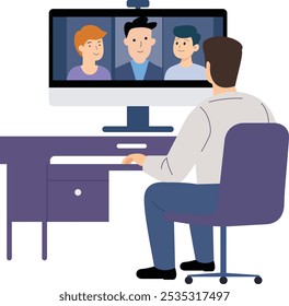 Virtual Gathering, Online Conference, Digital Meeting, Remote Collaboration, Video Chat Session, Web Conference, Connecting Online, Screen to Screen, Virtual Teamwork, Connected Colleagues.