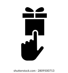 Virtual gift icon vector. Digital present illustration sign. Online gift symbol. Virtual reward logo or mark.
