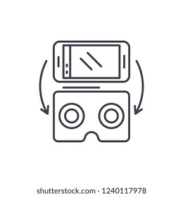 Virtual glasses for gadgets line icon concept. Virtual glasses for gadgets vector linear illustration, symbol, sign
