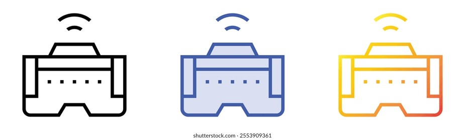 Virtual glasses icon. Linear, Blue Fill and Gradient Style Design Isolated On White Background