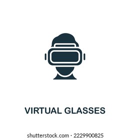 Virtual Glasses icon. Monochrome simple Smart Technology icon for templates, web design and infographics