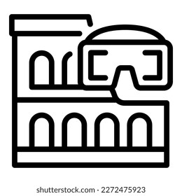 Virtual glasses icon outline vector. Travel tour. Online reality