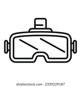 Vector de contorno de icono de gafas virtuales. Máscara de juego. auriculares Vr
