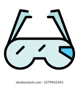 Virtual glasses icon. Outline Virtual glasses vector icon for web design isolated on white background color flat