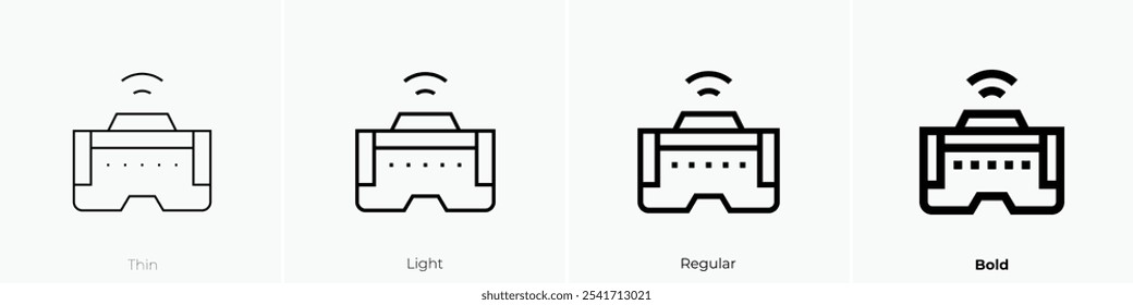 Virtual glasses icon. Thin, Light Regular And Bold style design isolated on white background