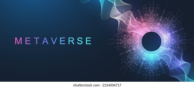 Virtual global internet connection metaverse with a new experience in metaverse virtual reality technology. Metaverse digital world smart futuristic interface technology background, futuristic vector.