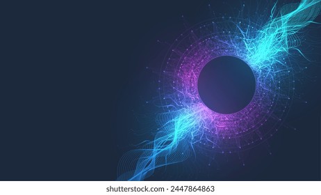 Virtuelle globale Internetverbindung Metaverse mit einer neuen Erfahrung in Metaverse Virtual-Reality-Technologie. Metaverse Digital World Smart futuristische Schnittstellentechnologie Hintergrund, futuristische Vektorgrafik.