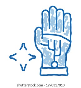 virtual glove technology sketch icon vector. Hand drawn blue doodle line art virtual glove technology sign. isolated symbol illustration